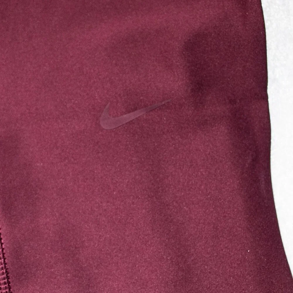 Nike Yoga High Waist Leggings Womens Large L Red Lurex Dri Fit Athletic